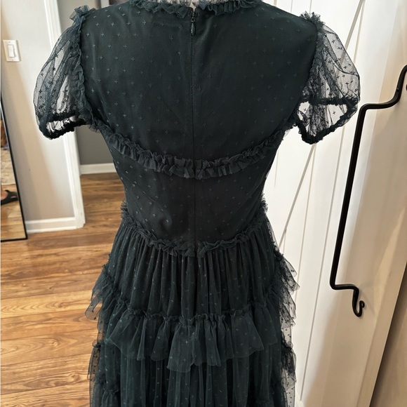 Ivy City Co Elegant Dark Green Tiered Maxi Dress - Picture 3 of 8